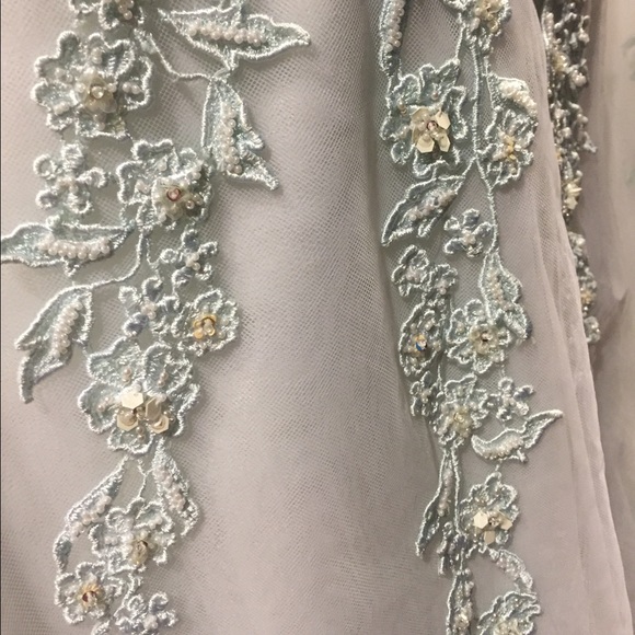 Mint Lace and tulle A-line dress - Picture 3 of 3